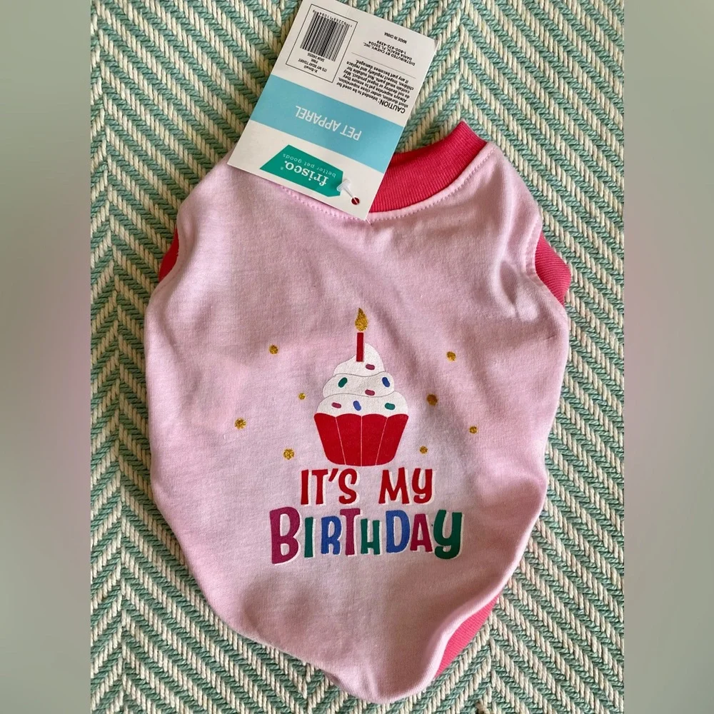 Frisco It’s My Birthday Pet T-Shirt, Pink